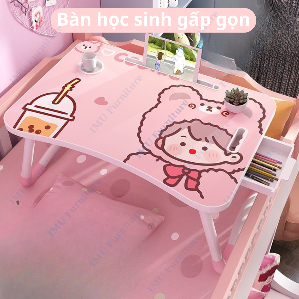 Bàn học gấp gọn cho bé hình Labubu – Bàn làm việc mini có khe cắm iPad ...