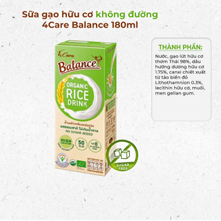 Nguyên thùng 36 hộp sữa gạo hữu cơ 4Care Balance Thái Lan