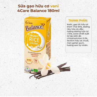 Nguyên thùng 36 hộp sữa gạo hữu cơ 4Care Balance Thái Lan