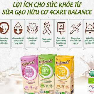 Nguyên thùng 36 hộp sữa gạo hữu cơ 4Care Balance Thái Lan