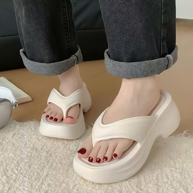 Dép tông xỏ ngón độn đế 7cm, dép xỏ ngón đi biển dép kẹp đế cao siêu xinh chất EVA siêu nhẹ chống trơn trượt