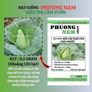 0,5 Gram - Hạt Giống Bắp Cải Trái Tim Chịu Nhiệt Phương Nam