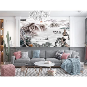 Tranh Dán Tường In 3d Chủ Đề Tranh Thuỷ Mặc In Kích Thước Theo Yêu Cầu