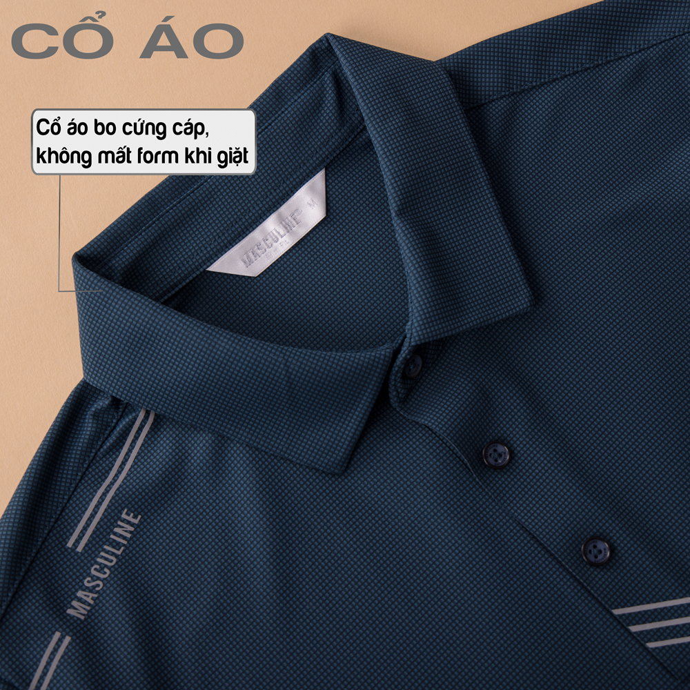 Áo polo nam cao cấp MASCULINE MPL57 Dáng Slim fit, Giữ form tốt co giãn mềm mịn sang trọng
