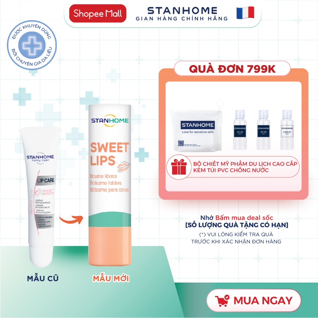 Ảnh Son Dưỡng Môi Cấp Ẩm STANHOME Sweet Lips Làm Mềm Môi Phù Hợp Cho Da Nhạy Cảm 4.8gr 1