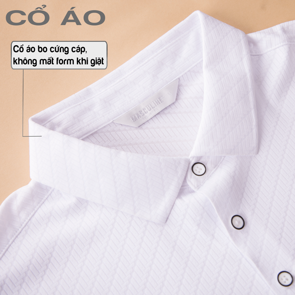 Áo polo nam cao cấp MASCULINE MPL58 Form Regular Fit họa tiết kẻ bắt mắt chống nhăn giữ form tốt