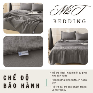 Bộ chăn ga gối Đũi Bergen M2T BEDDING mềm mịn mát đủ kích thước m6/m8/2m2