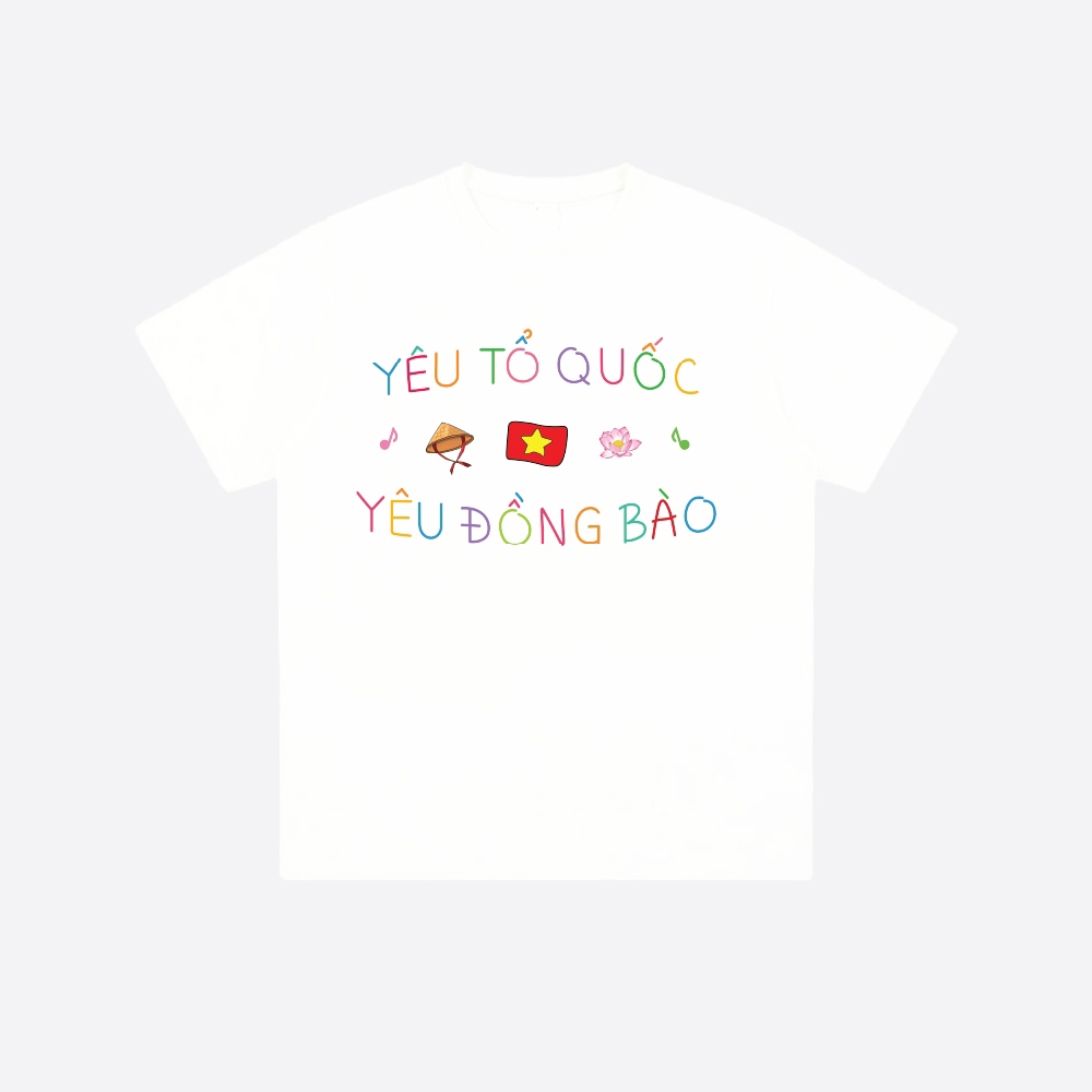 Áo thun nam nữ in chữ YÊU TỔ QUỐC YÊU ĐỒNG BÀO áo phông chất liệu cotton thoáng mát mềm mịn phù hợp mọi lứa tuổi TA286