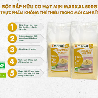 Bột bắp hữu cơ hạt mịn Markal 500g
