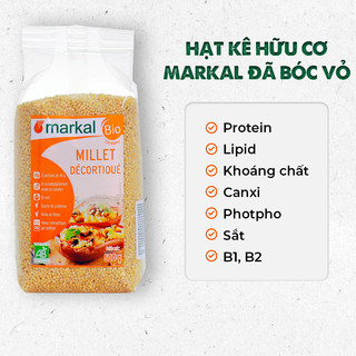 Hạt kê hữu cơ đã bóc vỏ Markal 500g dùng nấu súp, salad, trộn cùng cơm
