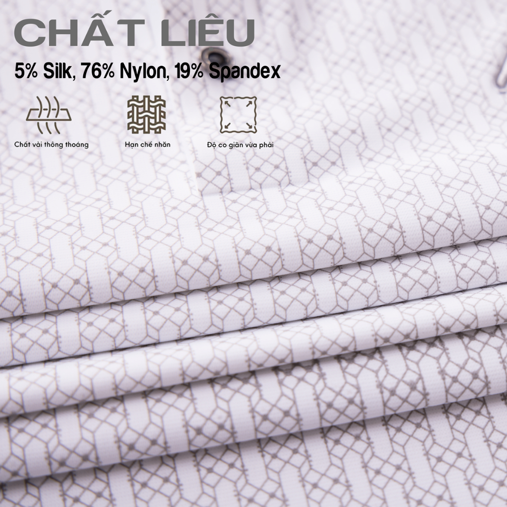 Áo polo nam cao cấp MASCULINE, Dáng regular fit họa tiết caro thành phần tơ tằm mềm mại - MPL53