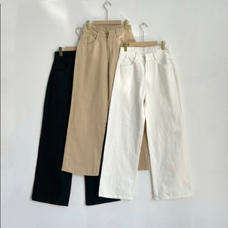 Quần Jean Bigsize Nữ Ống Rộng Cạp Cao Chất Vải Denim/Kaki Phong Cách Hàn Quốc Cho Chuppy