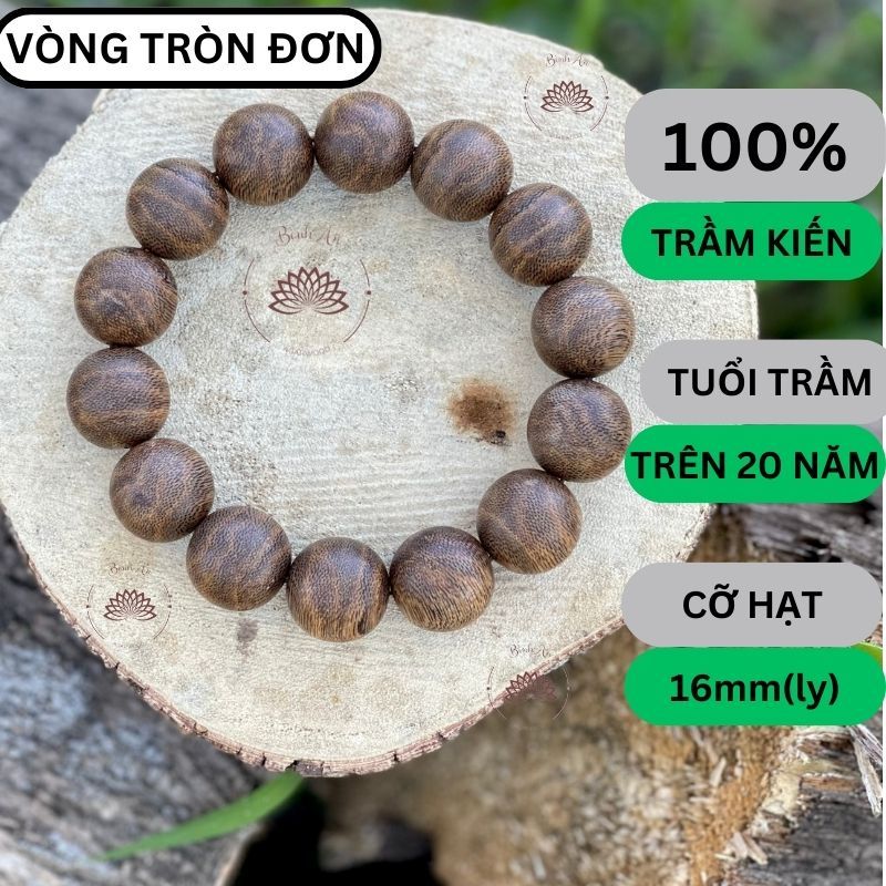 [Tuổi Trung Niên]Trầm hương tốc kiến-vòng tay nam nữ cỡ hạt 14 ly loại cao cấp (loại 1) Tiên Phước Quảng nam.