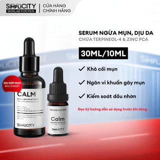 Serum giảm mụn làm dịu da cho nam Men Stay Simplicity Calm Skin Relief Facial Serum 10ml/30ml