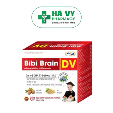 Cốm bổ não Bibi Brain DV hộp 20 gói x 3g hỗ trợ bổ não, hỗ trợ tăng cường chức năng hoạt động của não bộ
