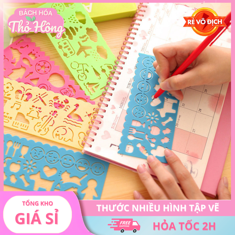3 Thước Tập Vẽ Nhiều Hình Dễ Thương