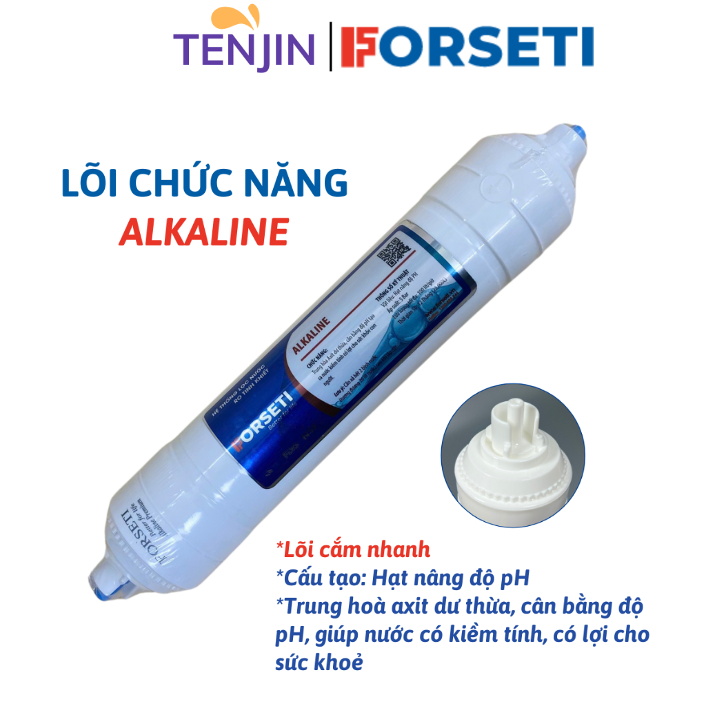Lõi Chức Năng Alkaline FORSETI Giúp Trung Hoà Axit Dư, Cân Bằng Độ pH Và Tạo Nước Trung Tính Đến Kiềm Tính