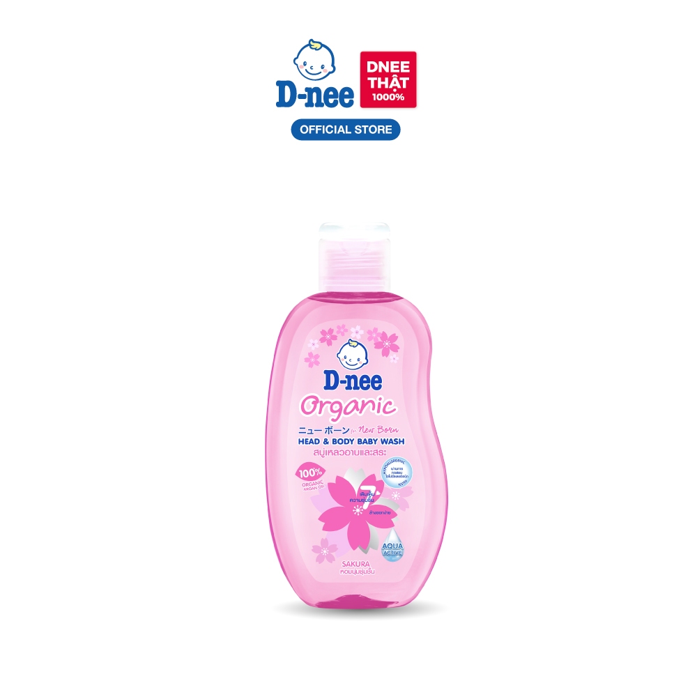 Combo 3 Tắm gội toàn thân em bé (<3 tuổi) D-nee 180ml /Chai - Sakura