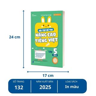 Sách - Tham khảo lớp 5 - Combo Bài tập Bổ Trợ Nâng Cao Tiếng Việt Lớp 5 (Tập 1 + Tập 2) - TKBooks
