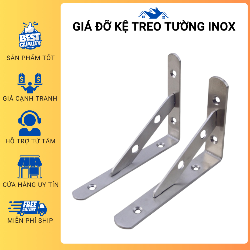 Kệ Treo Tường Không Khoan, Giá Đỡ Kệ Treo Tường Chữ L INOX 304, 25-40cm ...