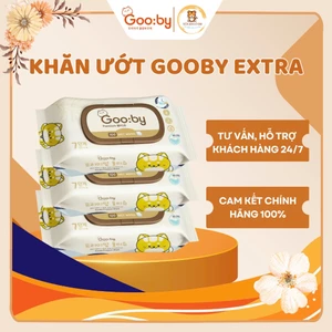 Thùng 10 gói khăn ướt 100 Gooby Premium cao cấp, không cồn, không parabens, an toàn với da trẻ nhỏ