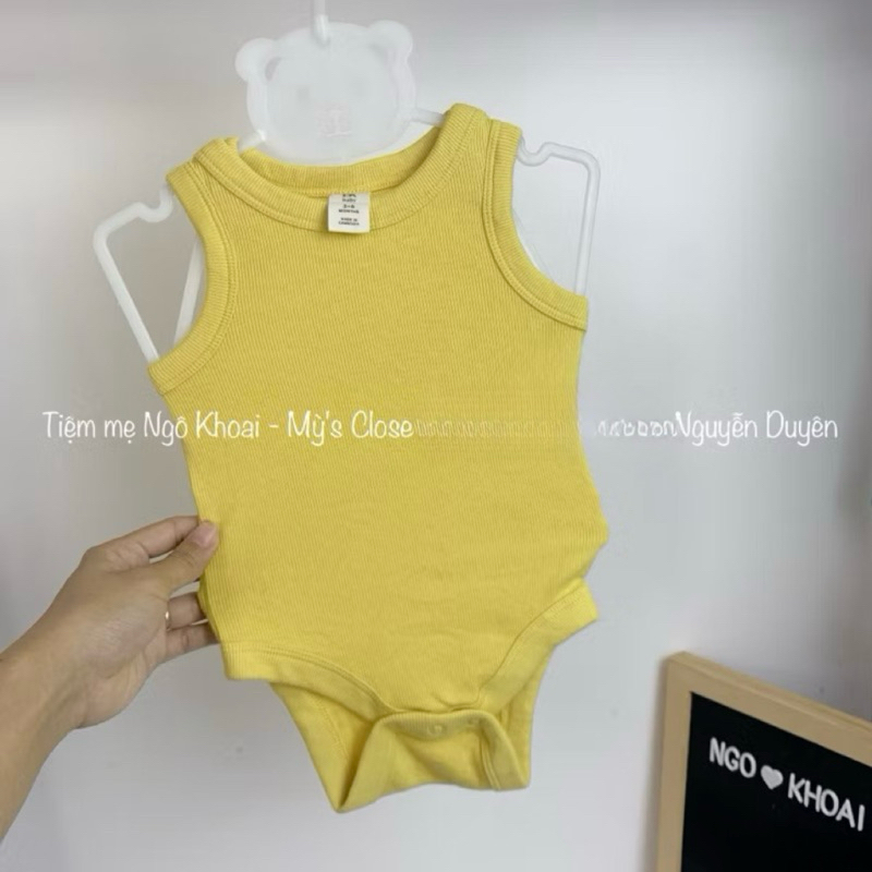 [MD207]0/3-6/12-18-24M chọn mẫu Bodysuit/ áo liền thân hai dây, ba lỗ xuất xịn cho bé