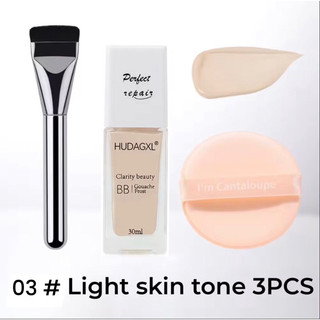 Combo Set 3Pcs Bộ Makeup Mặt Kem+Cọ+Bông Mút