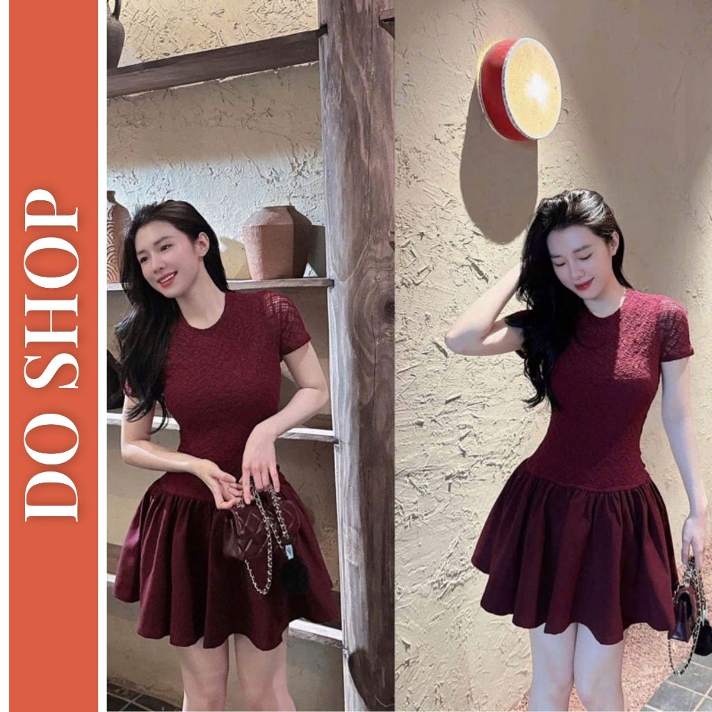 Đầm ren thiết kế tay dài phối tùng xòe (3 lớp) sang chảnh có lót quần mã R7 - Váy ren thiết kế dự tiệc hàng đẹp