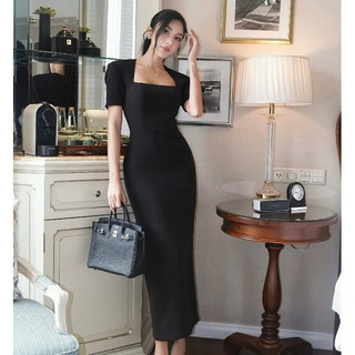 GIANG DONNA - Đầm COCOSIN 12418 chất tây cổ vuông dáng suông dài đi tiệc sang trọng