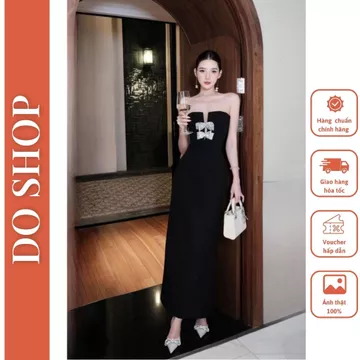 Đầm dự tiệc cup ngực kết nơ kim sa sang trọng mã C5- Đầm dáng dự dự tiệc sang chảnh