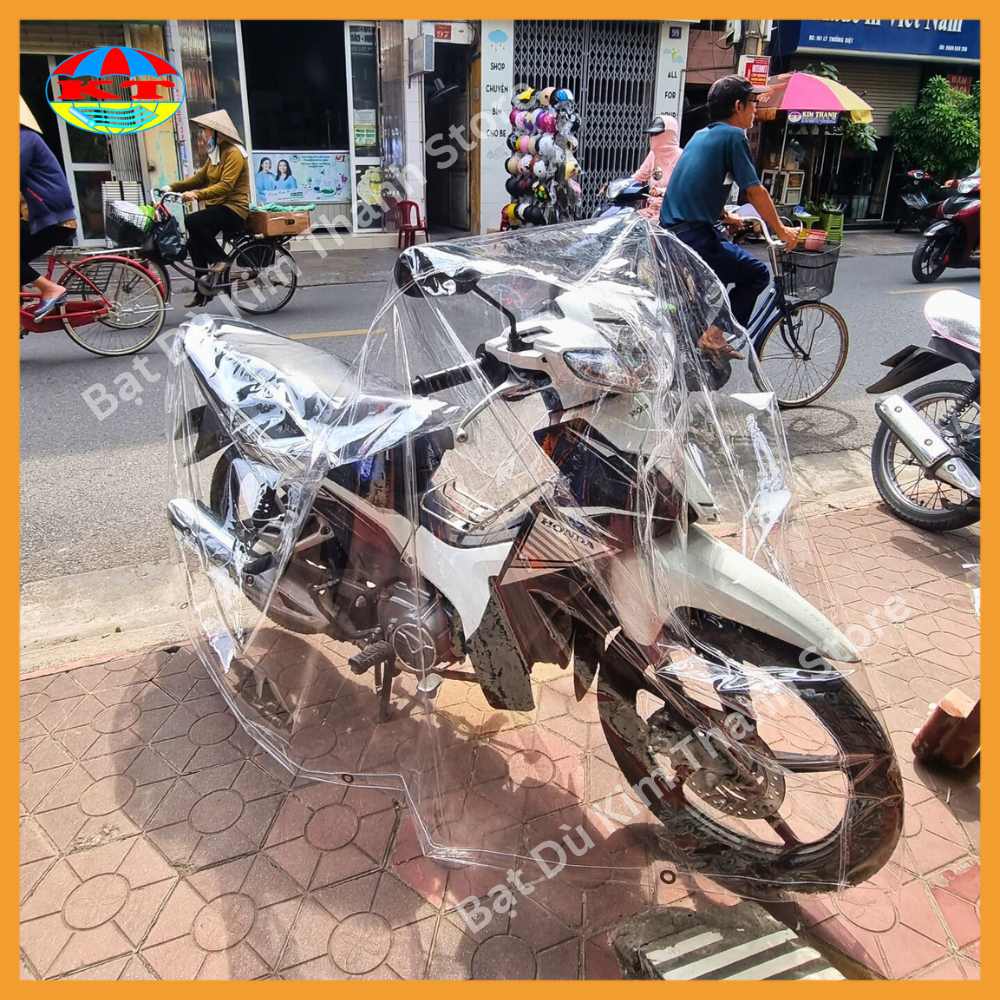[Loại Dày 1,2Kg - Có Khuy Buộc] Áo Trùm, Bạt Phủ, Bạt Che Xe Máy Trong Suốt Chống Mưa, Hạn Chế Nắng, Che Mưa, Che Bụi