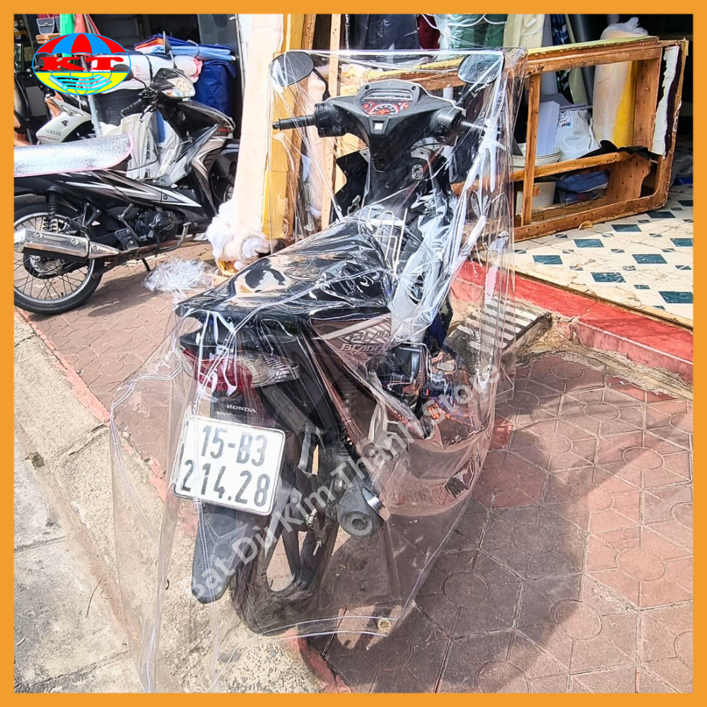 [Loại Dày 1,2Kg - Có Khuy Buộc] Áo Trùm, Bạt Phủ, Bạt Che Xe Máy Trong Suốt Chống Mưa, Hạn Chế Nắng, Che Mưa, Che Bụi
