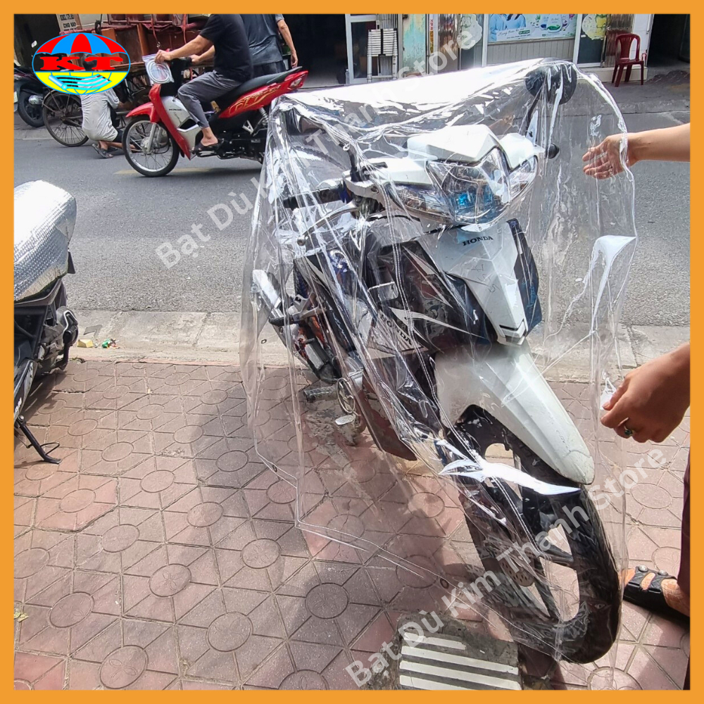 [Loại Dày 1,2Kg - Có Khuy Buộc] Áo Trùm, Bạt Phủ, Bạt Che Xe Máy Trong Suốt Chống Mưa, Hạn Chế Nắng, Che Mưa, Che Bụi