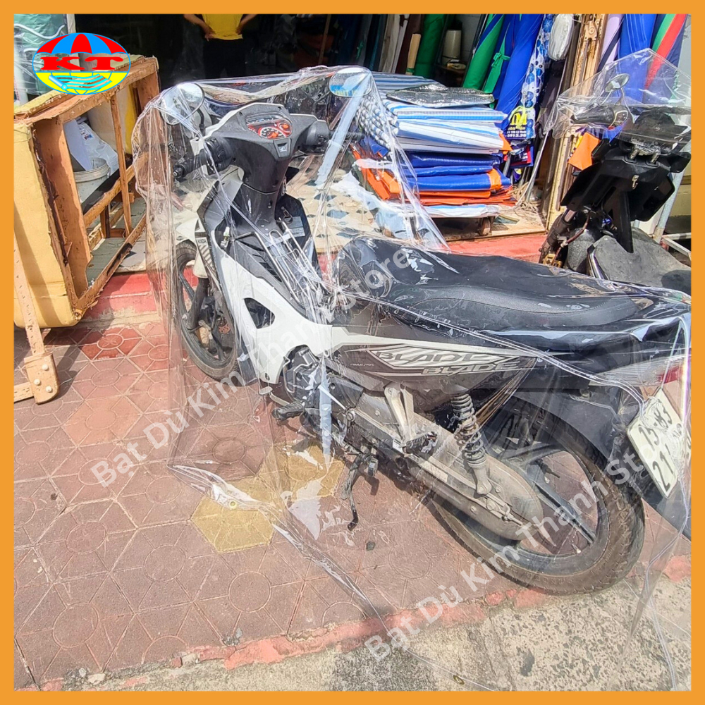 [Loại Dày 1,2Kg - Có Khuy Buộc] Áo Trùm, Bạt Phủ, Bạt Che Xe Máy Trong Suốt Chống Mưa, Hạn Chế Nắng, Che Mưa, Che Bụi