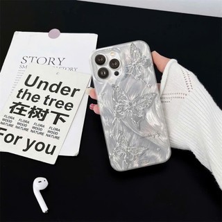 Ốp lưng iphone Lông vũ in hình Bướm ánh bạc siêu xynh 6plus/7plus/x/xs/xsm/11/12/13/14/15/pro/max/plus/promax RABBI