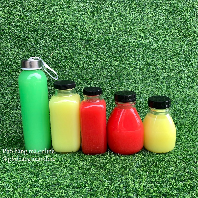 Chai, hũ, bình thủy tinh đựng nước ép dày dặn đủ các kích cỡ, hình dáng