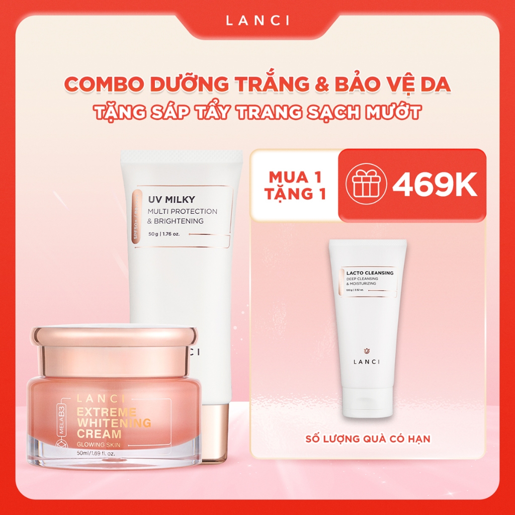 Ảnh Bộ đôi Kem Dưỡng Trắng Da và Sữa chống nắng 50ml LANCI giúp dưỡng trắng và bảo vệ da 1