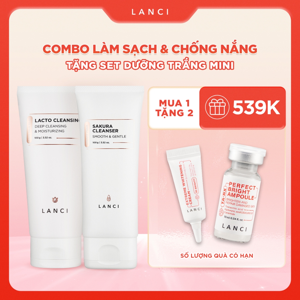 Ảnh Bộ đôi Sáp tẩy trang 100g và Sữa rửa mặt 100g LANCI làm sạch chuyên sâu cho làn da 1