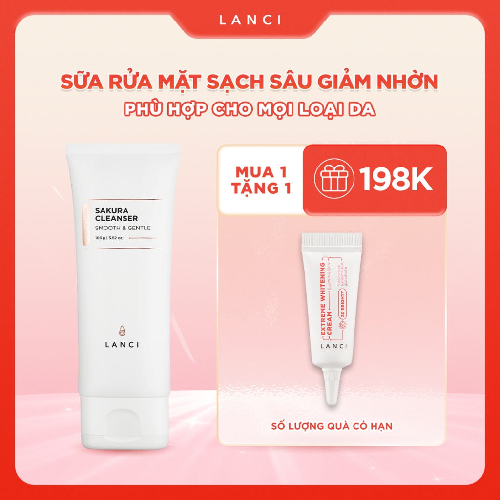 Ảnh Sữa rửa mặt dịu nhẹ LANCI làm sạch sâu loại bỏ bụi bẩn, giúp sáng da 100ml 1