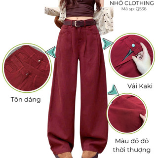 Quần bigsize nữ ống xuông vải kaki cạp cao tôn dáng che khuyết điểm basic dễ phối đồ hottrend cho nàng ( Q536+Q527)