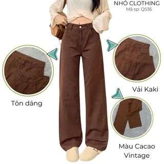Quần bigsize nữ ống xuông vải kaki cạp cao tôn dáng che khuyết điểm basic dễ phối đồ hottrend cho nàng ( Q536+Q527)