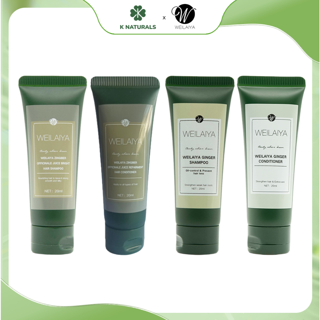Ảnh Combo dùng thử gội và xả gừng Weilaiya chính hãng 20ml hỗ trợ mọc tóc giảm gãy rụng 1