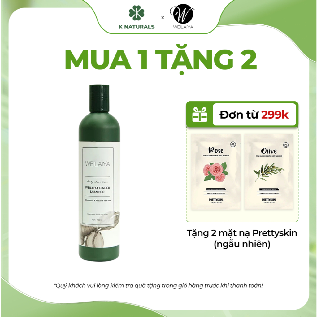 Ảnh Dầu gội gừng trắng thảo dược Weilaiya Ginger Shampoo ngăn rụng và kích thích mọc tóc 400ml 1