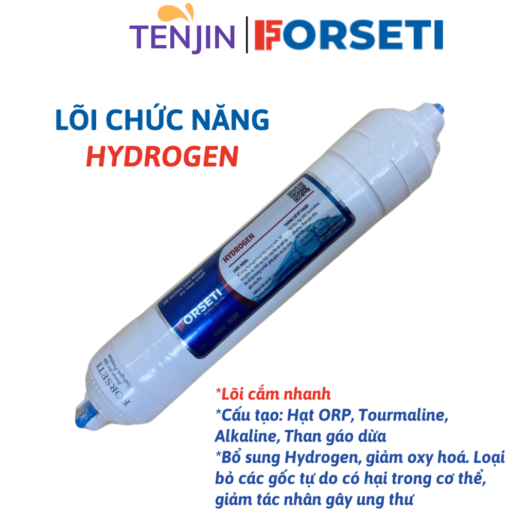 Lõi Chức Năng Hydrogen FORSETI Cấu Tạo Từ Hạt ORP, Tourmaline, Alkaline, Than Gáo Dừa Giúp Bổ Sung Hydrogen