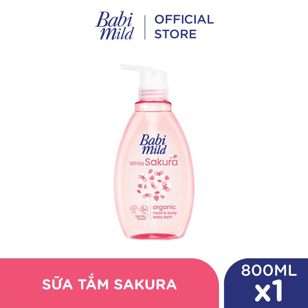 Sữa tắm gội toàn thân cho bé Babi Mild chai 800ml