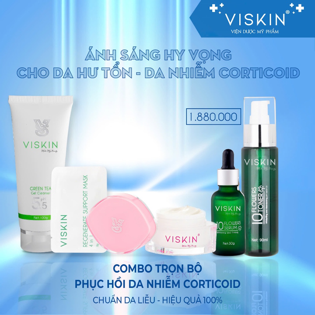 Ảnh Combo phục hồi da nhiễm Corticoid VISKIN chuẩn da liễu (bộ 5 sản phẩm) [CHÍNH HÃNG] 1