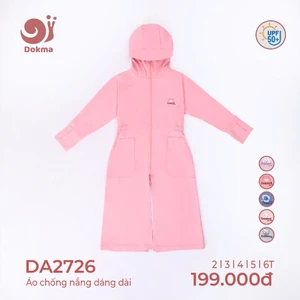 Áo Chống Nắng Dokma Dáng Dài Đáng Yêu Cho Bé Gái DA2726