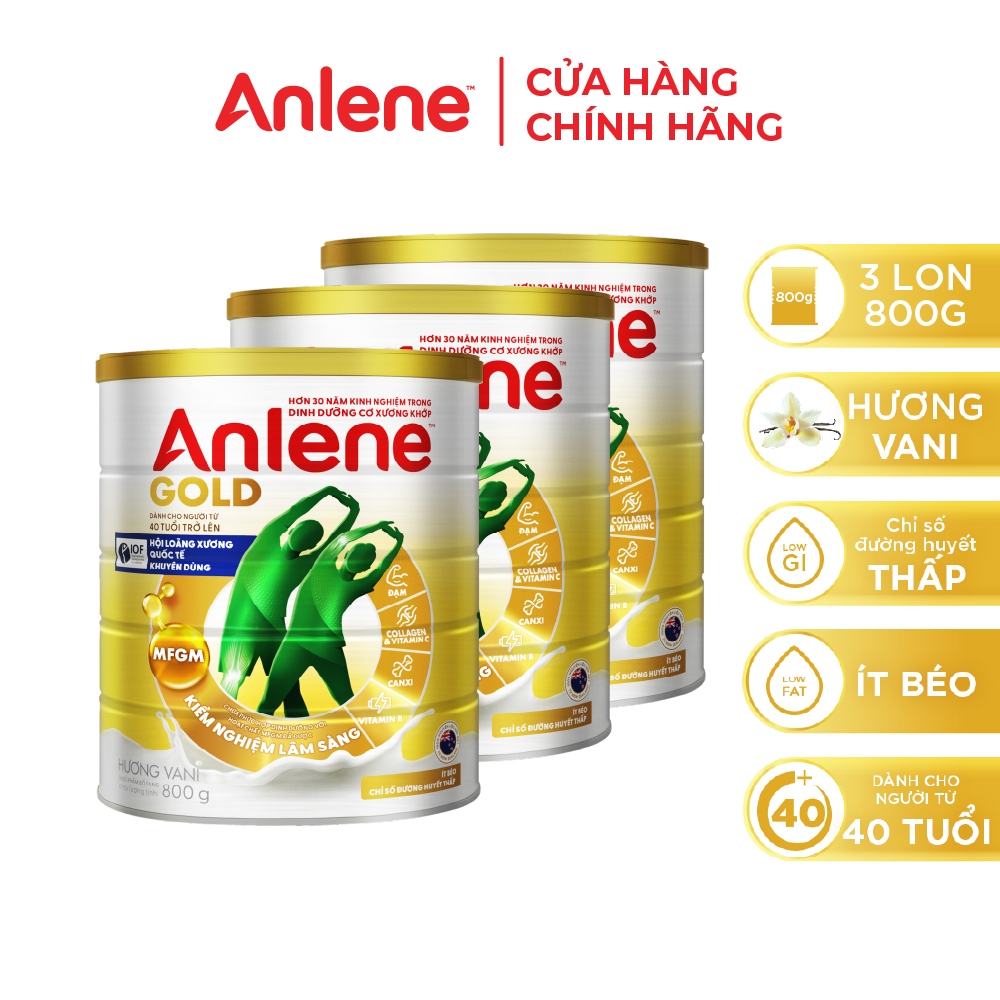 Ảnh Combo 3 lon Sữa Bột Anlene Gold Hương Vani 800g 2