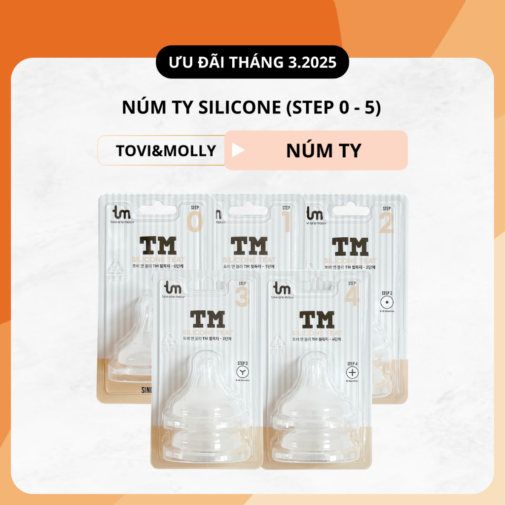 Ảnh NÚM TY SILICONE TOVI AND MOLLY (TM) STEP 0 ~ 4 1