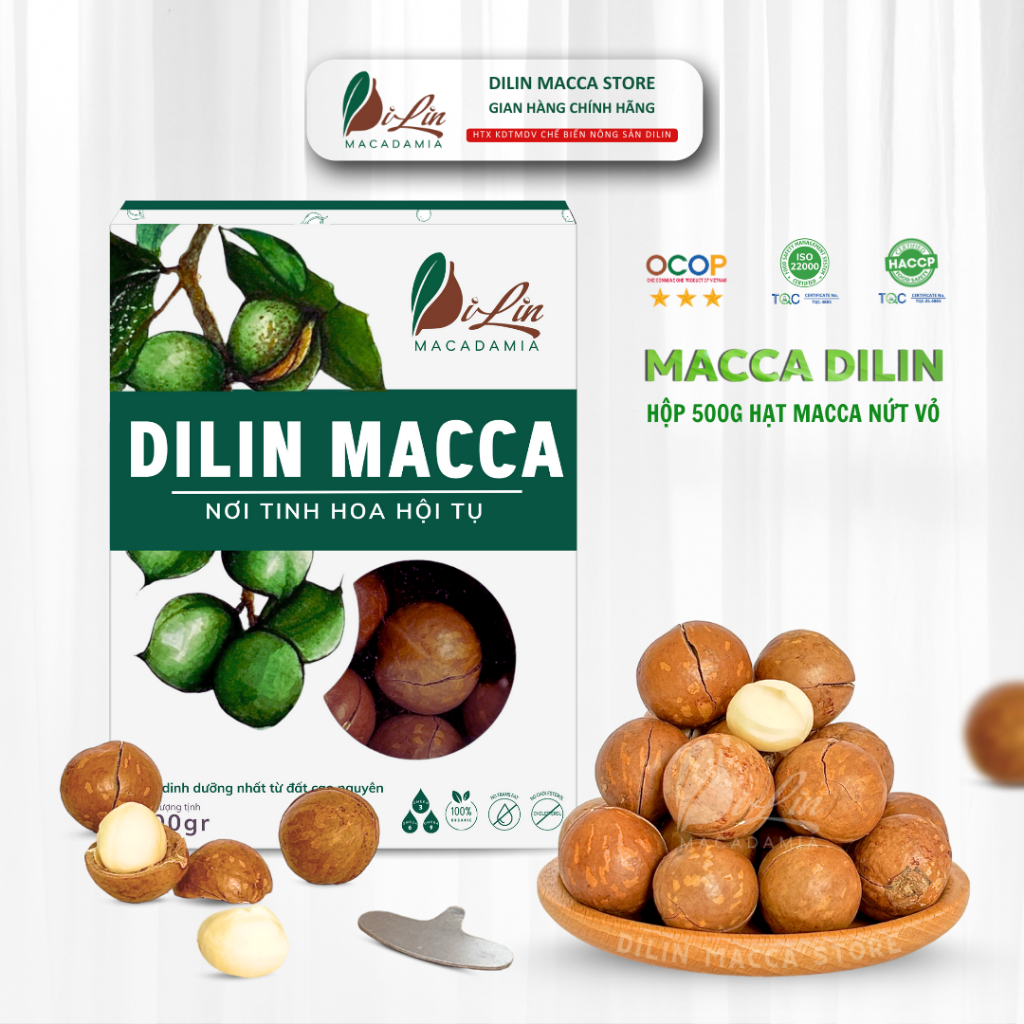 500g Hạt macca nứt vỏ Macca DiLin, hạt mắc ca Tây Nguyên - DILIN ...